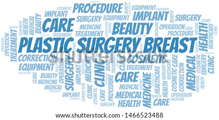Plastic Surgery Breast word cloud vector made with text only