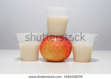 A picture of apple puree for baby food introduction.