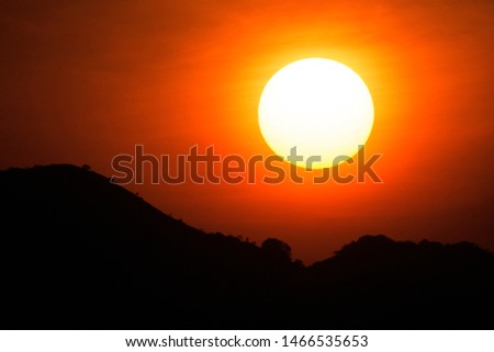 Sunset with mountain backdrop, Dandeli National Park, Karnataka, Dandeli
