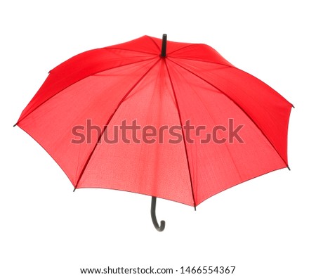 Stylish umbrella on white background