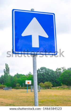 Dutch road sign: A directional road you can drive in from this side