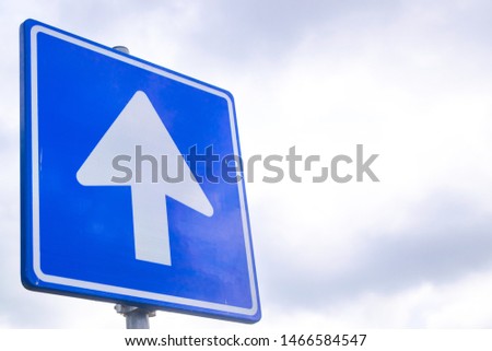 Dutch road sign: A directional road you can drive in from this side