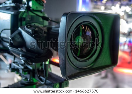 Professional digital video camera. Television broadcast from the TV Studio. video equipment