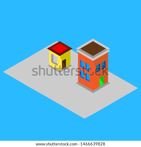 Home and building isometric vectors