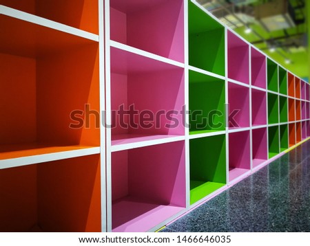 Colorful shoe box for children At the play area
