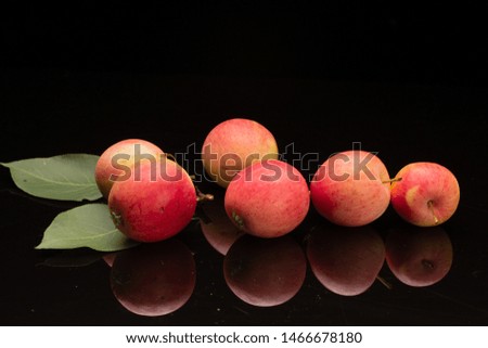 Chinese northeast specialty apple fresh small sand fruit in solid background