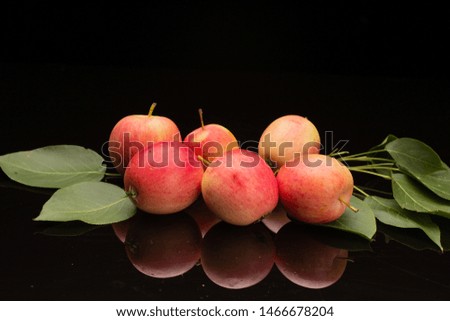 Chinese northeast specialty apple fresh small sand fruit in solid background