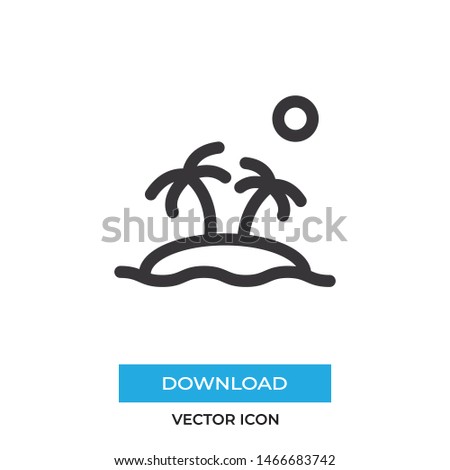 Island vector icon, simple island sign.