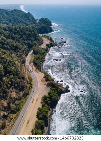 Drone photo of a Costarican beach