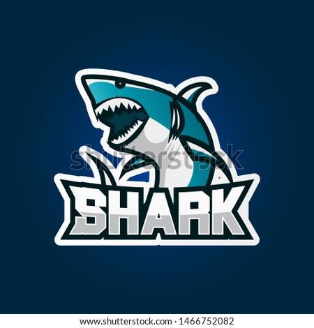 Shark esport gaming logo design. Shark gaming emblem logo design illustration