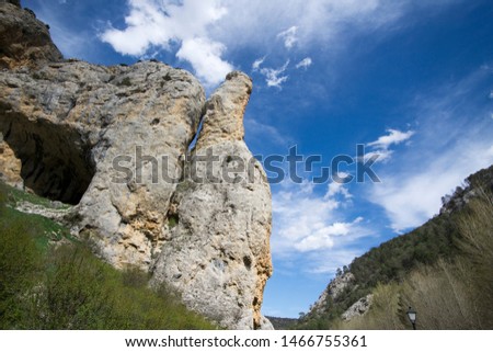 Barranco de la Hoz route in Albarracin mountains Teruel Aragon Spain