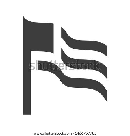Simple flag flat design symbol logo icon