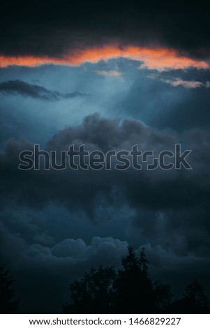 Dark Sky Sunset Thunderstorm Weather