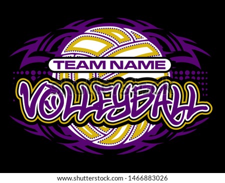 tribal volleyball team design with ball for school, college or league