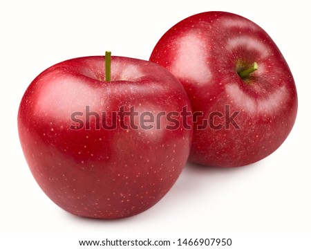 Red apple isolated on white. Apple Clipping Path. Professional studio macro shooting