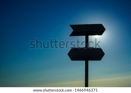 Road sign and cloud gap light.Road sign and cloud gap light. blue sky on background. 
