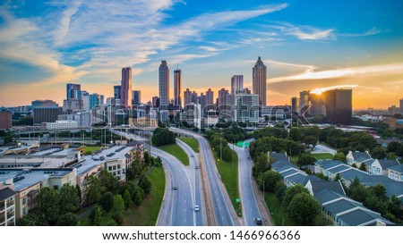Atlanta Georgia GA Downtown Skyline Aerial Panorama