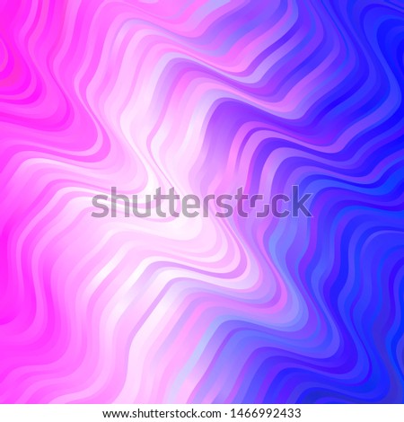 Light Pink, Blue vector backdrop with curves. Gradient illustration in simple style with bows. Pattern for websites, landing pages.