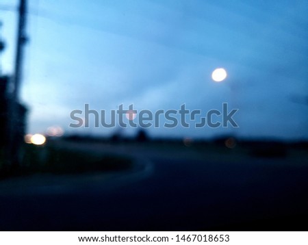 blurred street in the sunset
