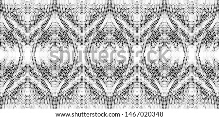 Seamless mosaic black and white pattern for textile, ceramic tiles and design