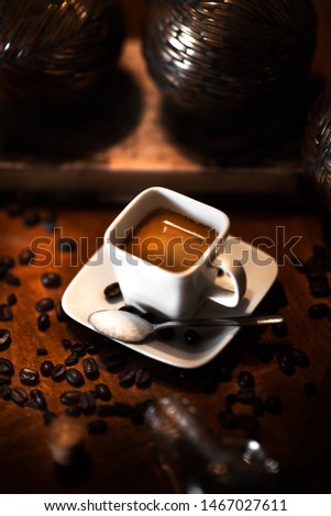 Coffee cup picture from top angle