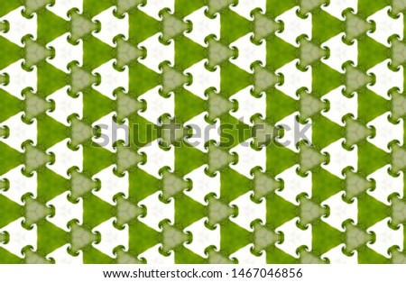 Kaleidoscope - reflecting surfaces green Background 
