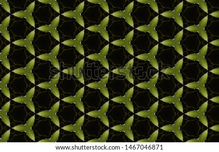 Kaleidoscope - reflecting surfaces green Background 

