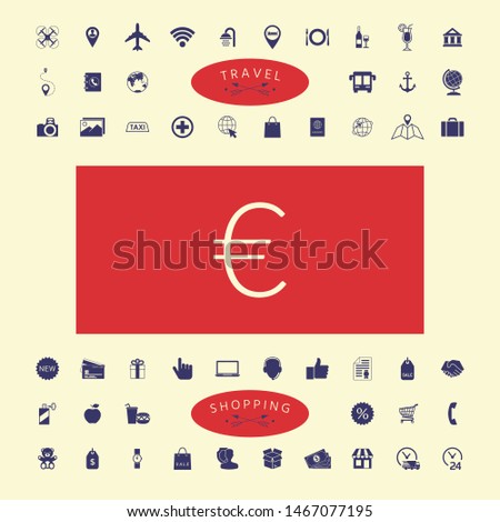 Euro symbol icon. Graphic elements for your design