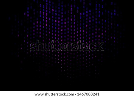 Dark Pink, Blue vector template with dollar, USD, usa. Illustration with dollar, USD, usa signs on white template. The pattern can be used for financial, investment websites.