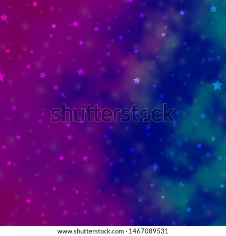 Light Pink, Blue vector texture with beautiful stars. Colorful illustration with abstract gradient stars. Best design for your ad, poster, banner.