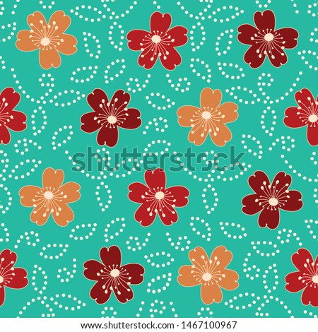 Seamless abstract pattern with the image of a flower ornament.
