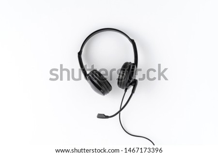 Customer service headset on white background. Call center concept Royalty-Free Stock Photo #1467173396