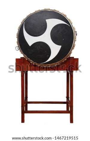 Chinese drum isolated on white background