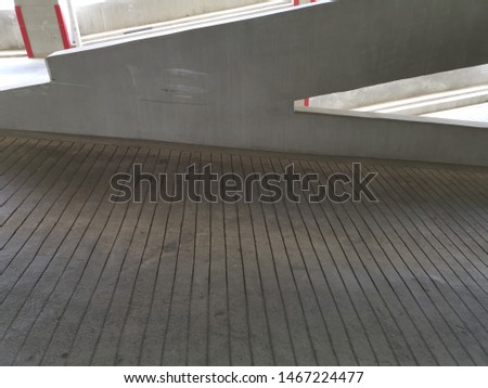 Ramp for cars in the indoor car parking.