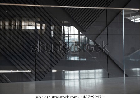 Abstract architecture, minimalistic background with reflection