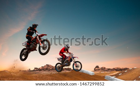 Motocross rider in action. Motocross sport. Royalty-Free Stock Photo #1467299852