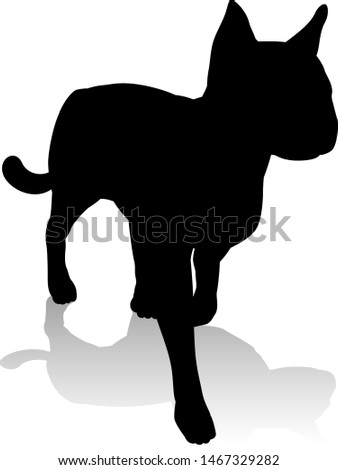 An animal silhouette of a pet cat