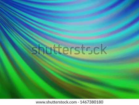 Light Blue, Green vector template with bent lines. Colorful illustration in abstract marble style with gradient. Pattern for your business design.