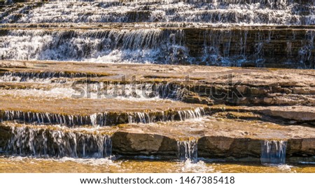 Healey Falls Peterborough Ontario Canada featuring multi layers of granite stone waterfalls