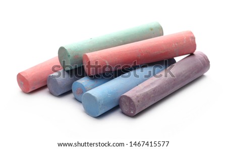 Colorful chalks isolated on white background