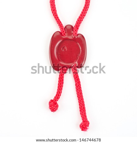 Red wax seal on white background 