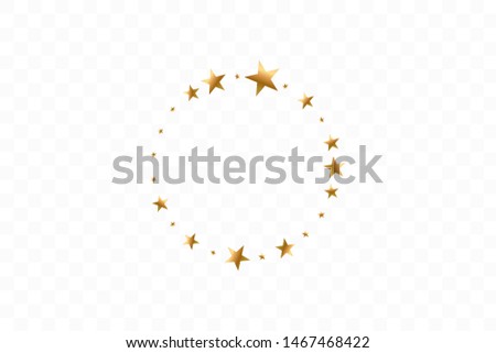 Golden stars In Circle Vector Illustration. Flat icon star frame symbol