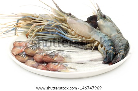 Fresh water Pabda fish with Lobster