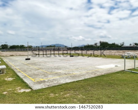 Soccer field and Takraw field​ in the factory, Thailand. 