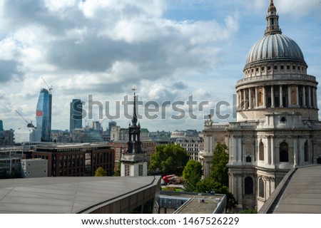 Buildings in London with St. Paul's Cathedral in the foreground