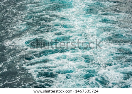 Foamy sea of boat engine in Mediterranean sea