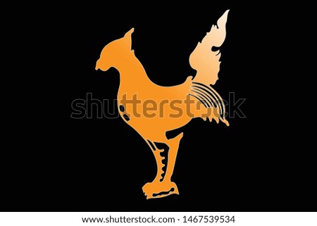 Logo sketch, sticker and tattoo designs, chicken shape, vector illustration