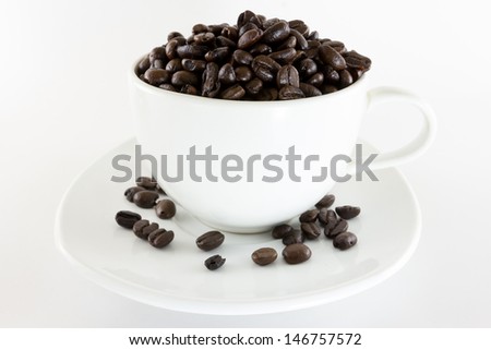 isolated image of a coffee and a cup on white background