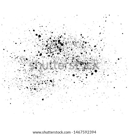 Black grouped paint splashes on a white background. Random black scattered vector dots texture. Royalty-Free Stock Photo #1467592394