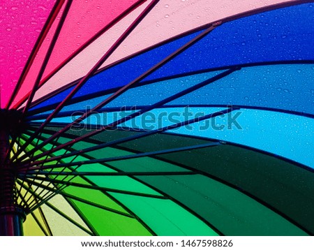 Close-up pictures of colorful umbrellas background and textures.